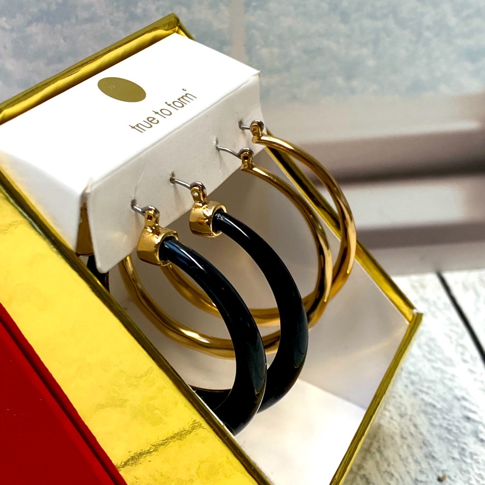 NIB Set of 2 Hoop Earrings by True to Form Gift Ready
